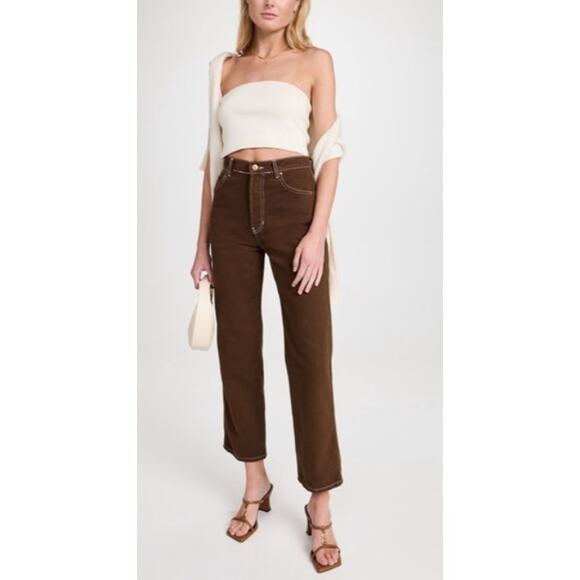 Reformation Cowboy High Rise Straight Jeans Womens Brown Size 29 - Picture 1 of 16